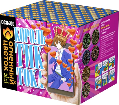 Король Тик-Тока Батарея салютов купить в Раменском | ramenskoe.salutsklad.ru