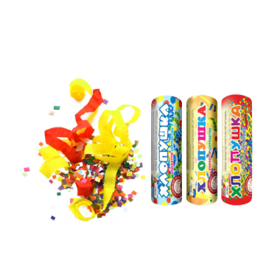 Набор ( 3конф.+3серп.) Набор хлопушек купить в Раменском | ramenskoe.salutsklad.ru